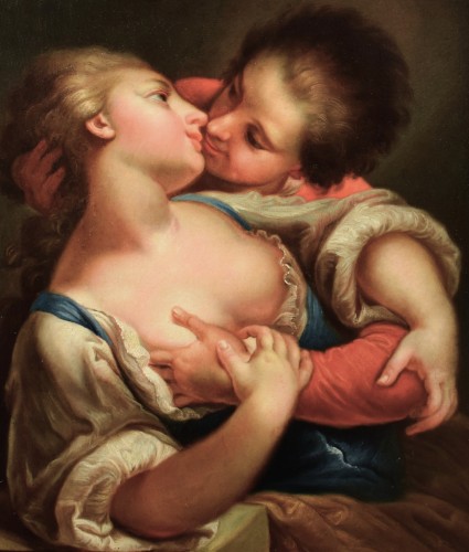 Paintings & Drawings  - Sapphic Erotic Scene - Felice Boscaratti (1721 – 1807)